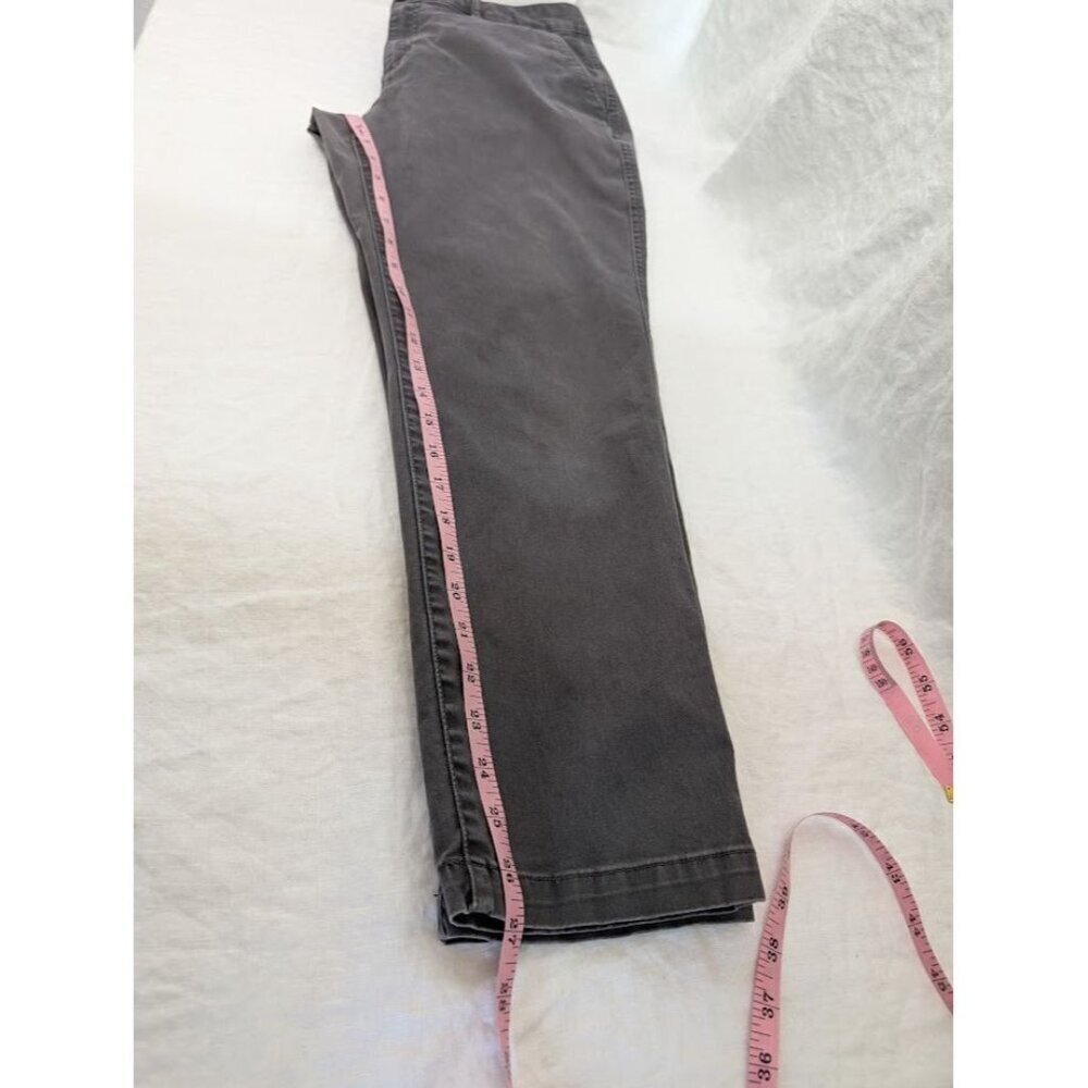 Eddie Bauer women's size 10 gray chino pants flat front casual ankle work H1 - Picture 9 of 9